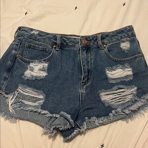 Distressed Denim Women Shorts